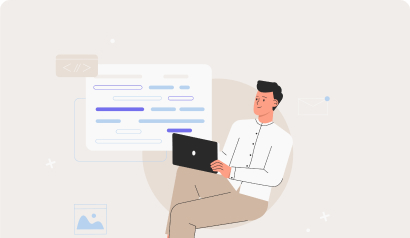 Man using computer